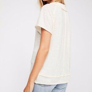 Free People Ivory Short Sleeve Top